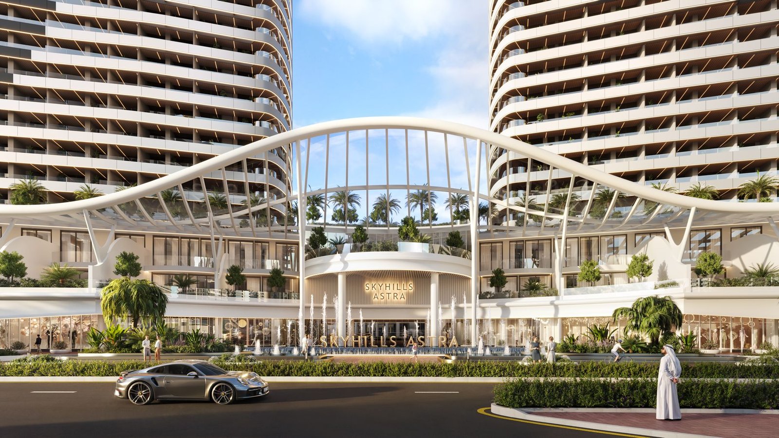 Astra Square mall entrance at Skyhills Astra