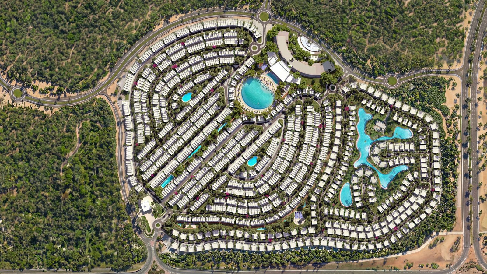 Aerial view of Tilal Binghatti community layout