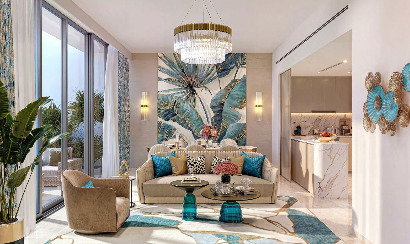 Interior — living and kitchen