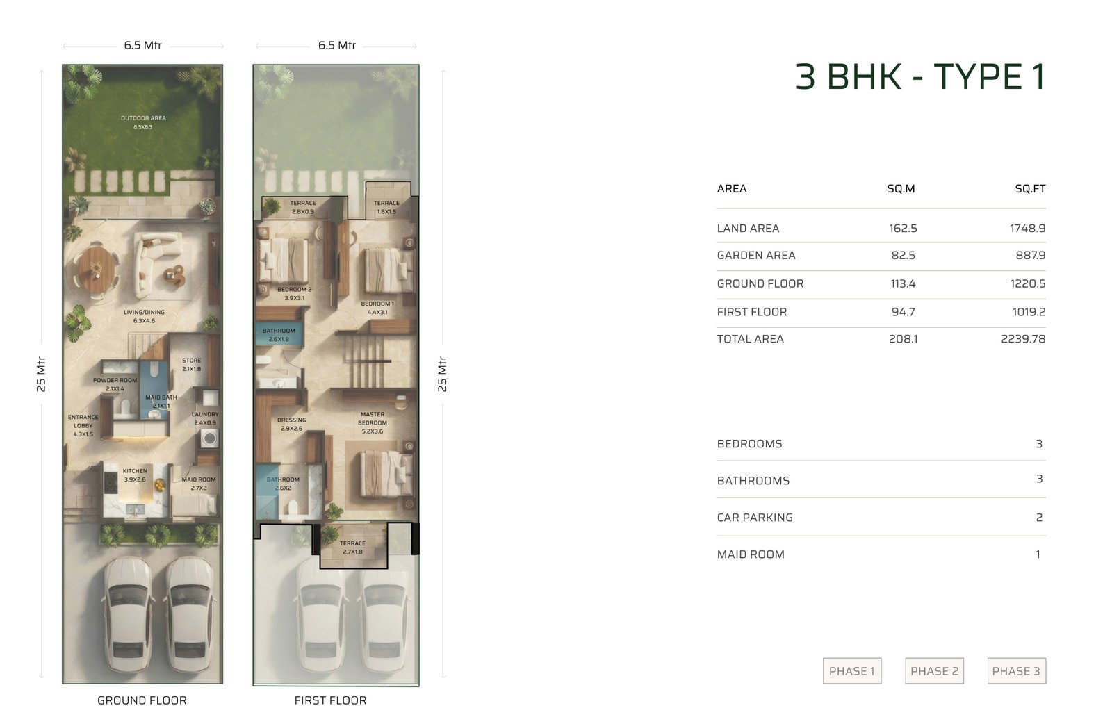 Sukoon 3-bedroom floor plan